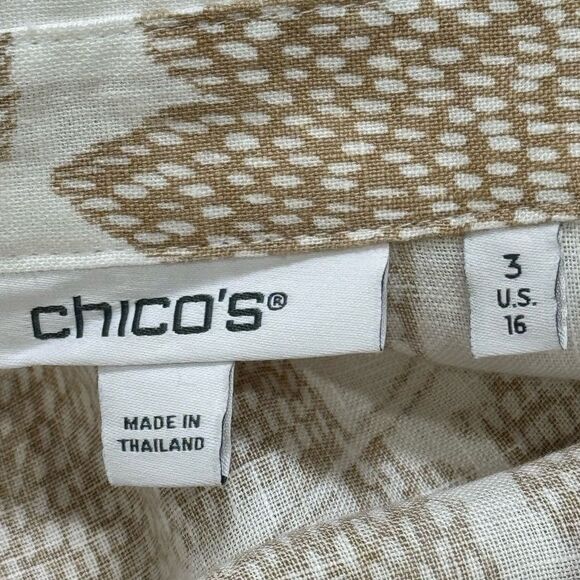 CHICO’S LINEN ETCHED LEAF TUNIC - Picture 7 of 8